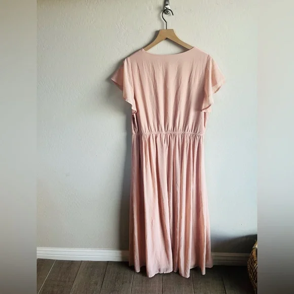 Lulus Lost In The Moment Blush Womens Maxi Dress Size XL Wedding Guest Glam - Picture 6 of 6